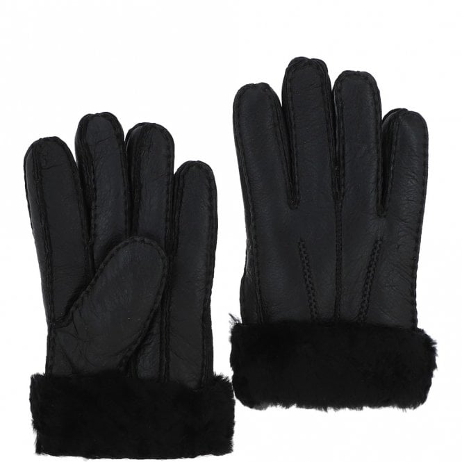 ashwood leather Mens Leather Sheepskin Gloves L-blk: DB-905