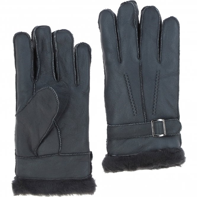 ashwood leather Mens Leather Sheepskin Gloves Nap Black Grey: DB-707