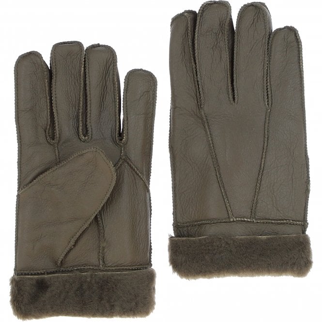 ashwood leather Mens Leather Sheepskin Gloves Nap Green: DB-705