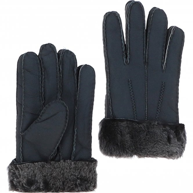 ashwood leather Mens Leather Sheepskin Gloves Navy: DB905