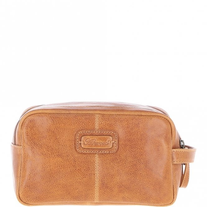 Ashwood Leather Mens Leather Toiletry Wash Bag Tan: Row