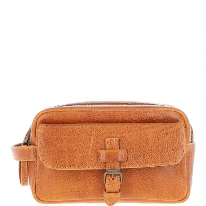 ashwood leather Mens Leather Toiletry Wash Bag Tan: Row