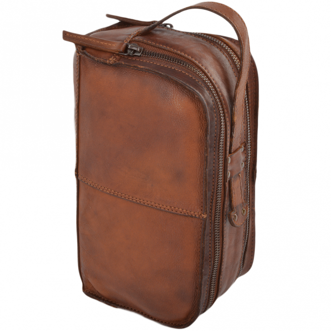 ashwood leather Mens Leather Vintage Wash Bag Rust : 7998