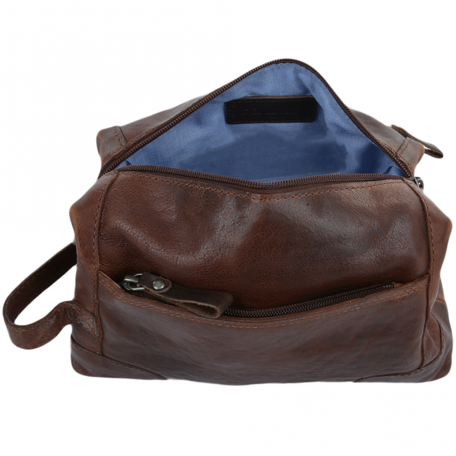 Ashwood Leather Mens Leather Wash Bag Tan/brown : 4557