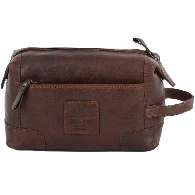 Ashwood Leather Mens Leather Wash Bag Tan/brown : 4557