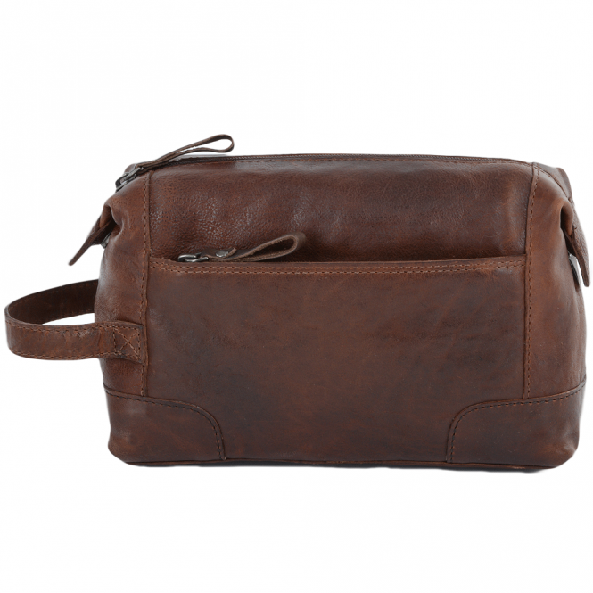 Ashwood Leather Mens Leather Wash Bag Tan/brown : 4557