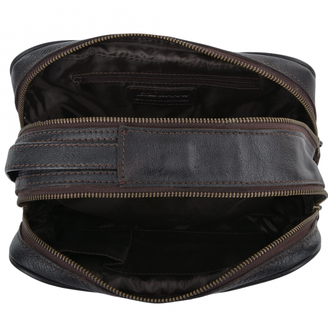 Ashwood Leather Mens Leather Washbag Brown/tum : 2012