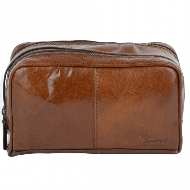 Ashwood Leather Mens Leather Washbag Chestnut/vt : 2012