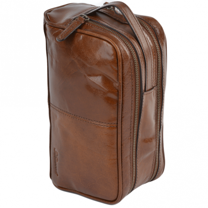 ashwood leather Mens Leather Washbag Chestnut/vt : 2012