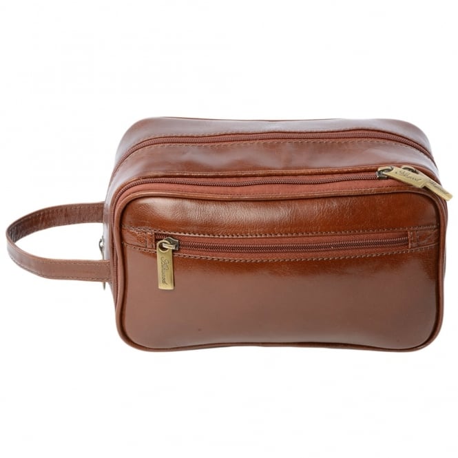 Ashwood Leather Mens Leather Washbag Chestnut/vt : 2080