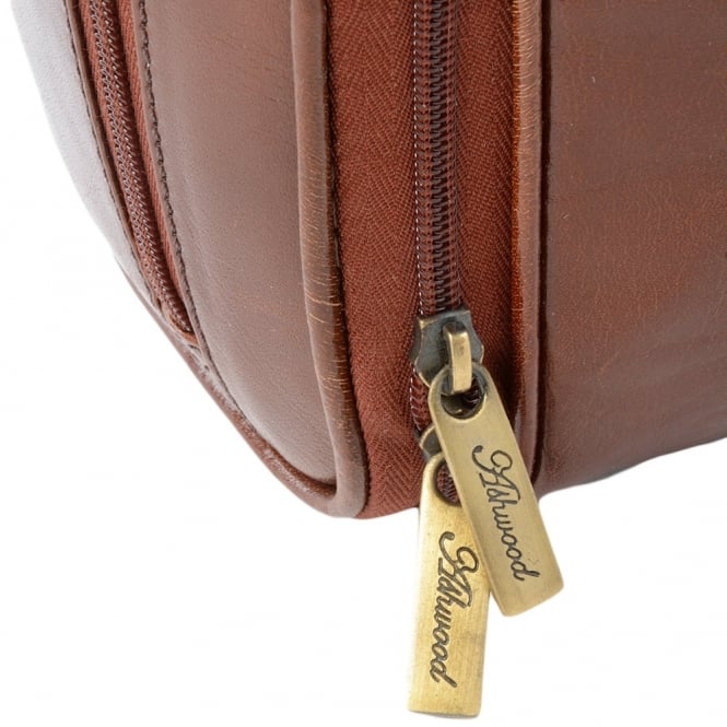 Ashwood Leather Mens Leather Washbag Chestnut/vt : 2080