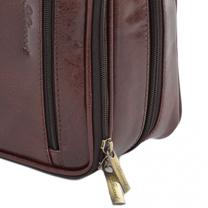 Ashwood Leather Mens Leather Washbag Cognac/vt : 2080