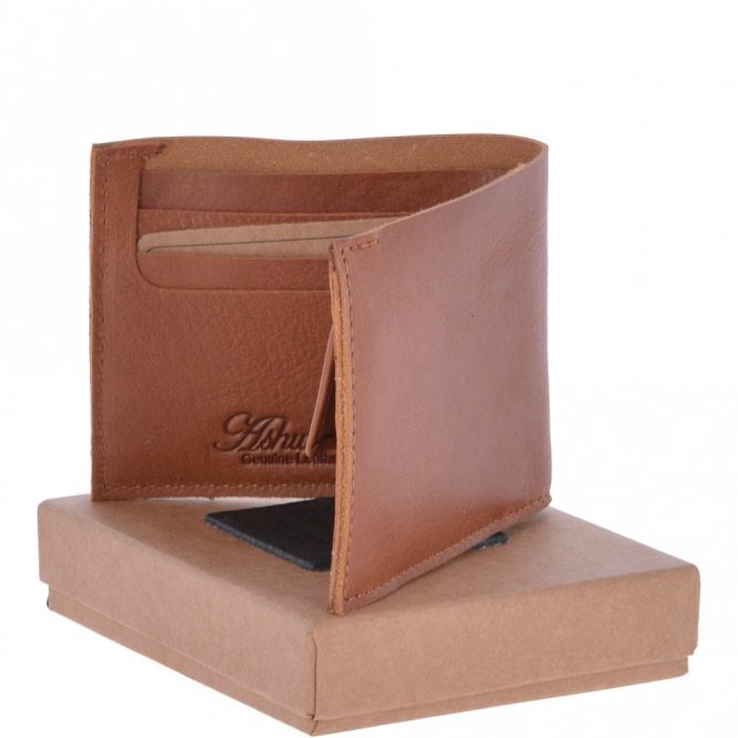 Ashwood Leather Mens Luxury 3 Card Note Leather Wallet With Coin Section Tan: 2003