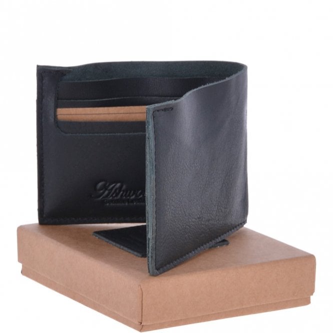 Ashwood Leather Mens Luxury 6 Card Note Leather Wallet Black : 2002