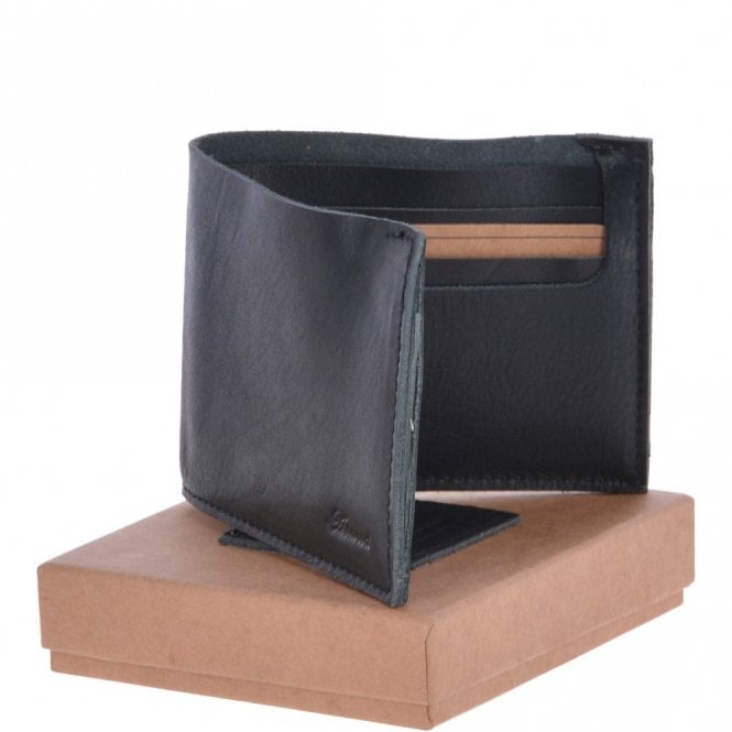 Ashwood Leather Mens Luxury 6 Card Note Leather Wallet Black : 2002