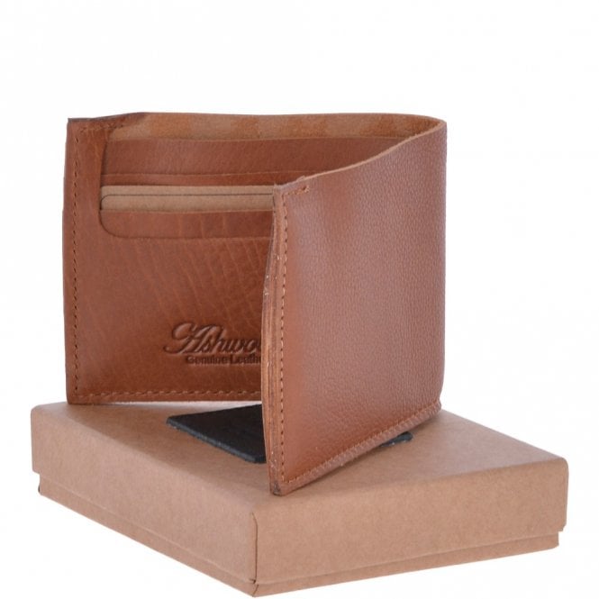 Ashwood Leather Mens Luxury 6 Card Note Leather Wallet Tan : 2002