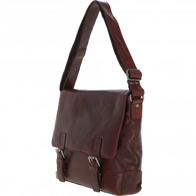 Ashwood Leather Mens Medium Leather Messsenger Bag Tan: Oscar