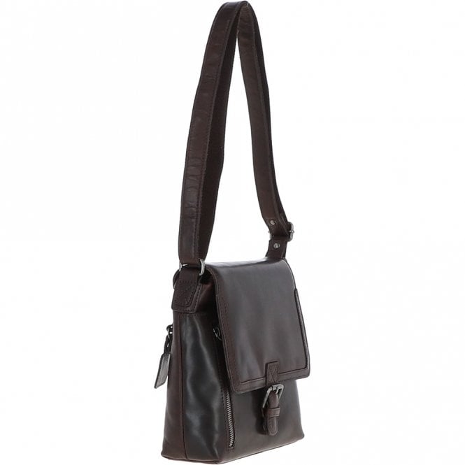 Ashwood Leather Mens Medium Waxy Leather Messenger Bag Brown: W-73