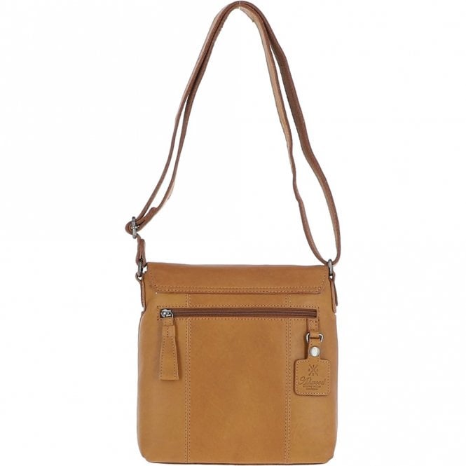 Ashwood Leather Mens Medium Waxy Leather Messenger Bag Cognac: W-73