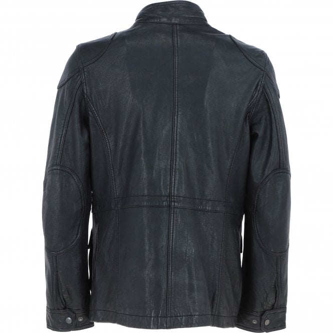 Ashwood Leather Mens Safari Style Leather Jacket Black: AMJ-5
