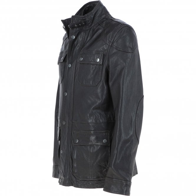 Ashwood Leather Mens Safari Style Leather Jacket Dark Brown: AMJ-5