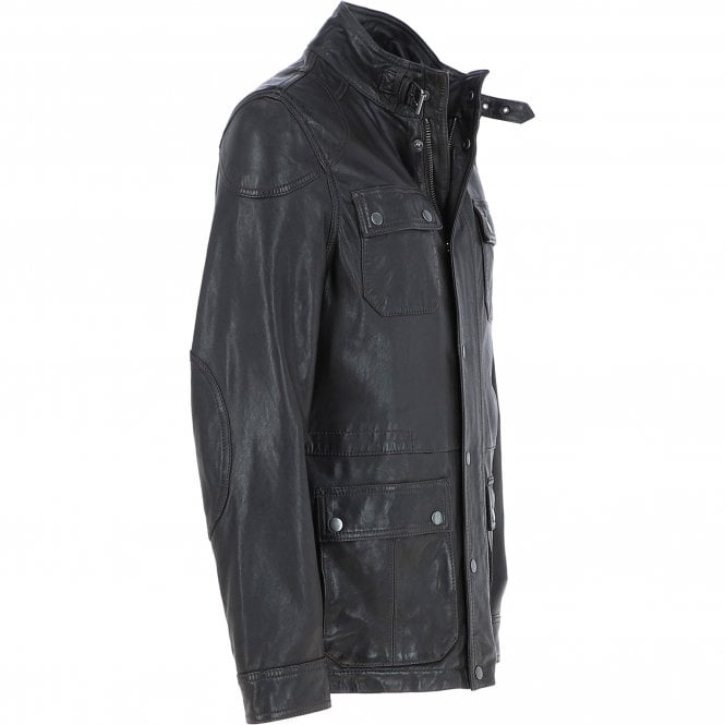 Ashwood Leather Mens Safari Style Leather Jacket Dark Brown: AMJ-5