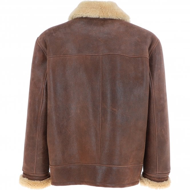 Ashwood Leather Mens Sheepskin Flying Jacket Kestane : Hunter