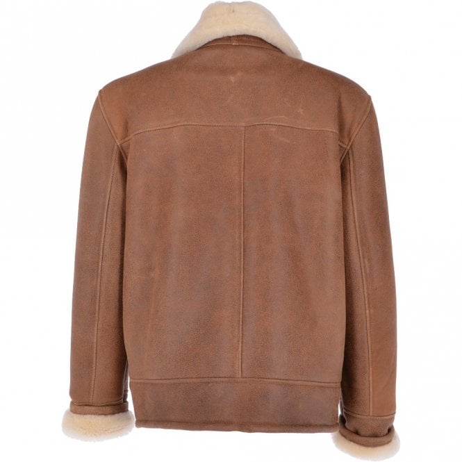 Ashwood Leather Mens Sheepskin Flying Jacket Whiskey/Cream : Hunter