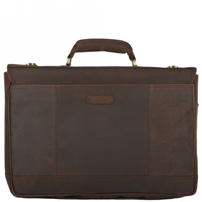 Ashwood Leather Mens Single Gusset Heavy Duty Laptop Briefcase Mud/mud : Henry