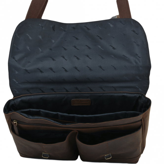 Ashwood Leather Mens Single Gusset Heavy Duty Laptop Briefcase Mud/mud : Henry