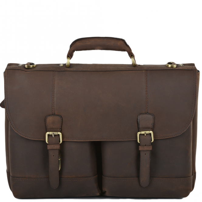 ashwood leather Mens Single Gusset Heavy Duty Laptop Briefcase Mud/mud : Henry