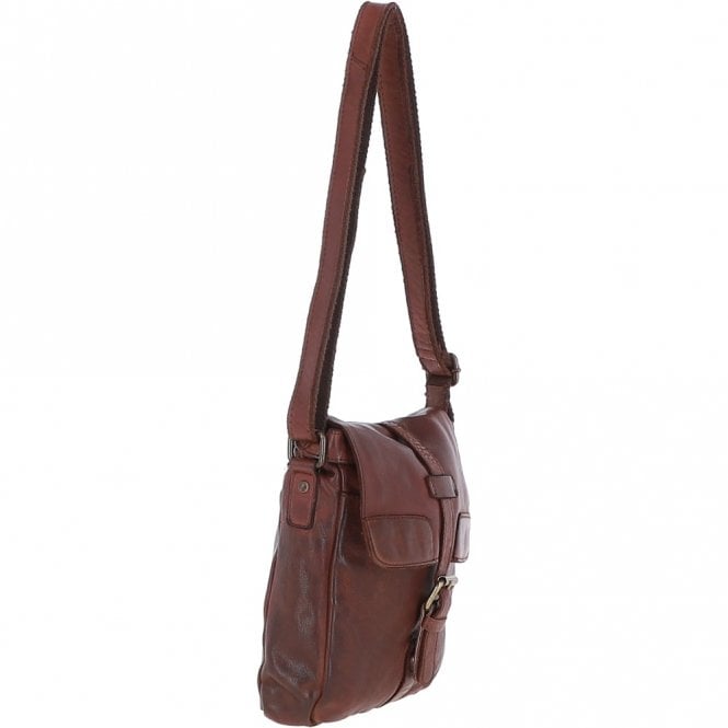 Ashwood Leather Mens Small Flight Body Bag Brandy : Agnes
