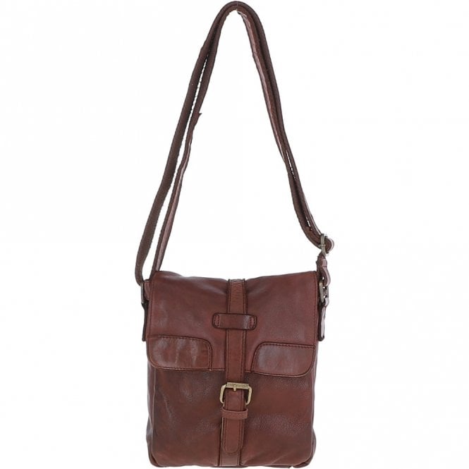 ashwood leather Mens Small Flight Body Bag Brandy : Agnes