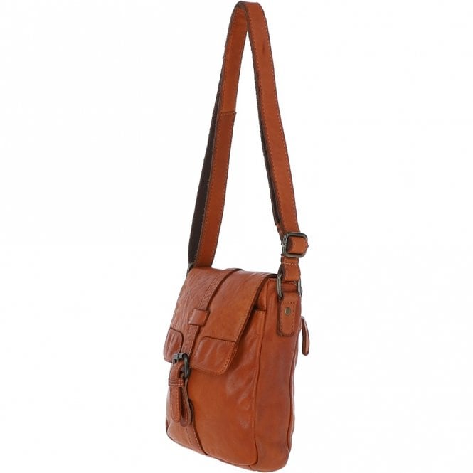 Ashwood Leather Mens Small Flight Body Bag Tan : Agnes