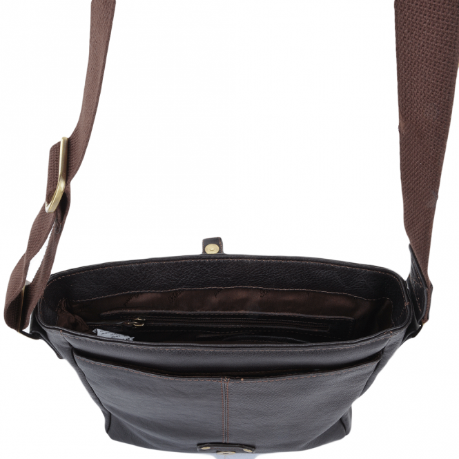 Ashwood Leather Mens Small Leather Flight Side Bag Brown/tum : Murphy