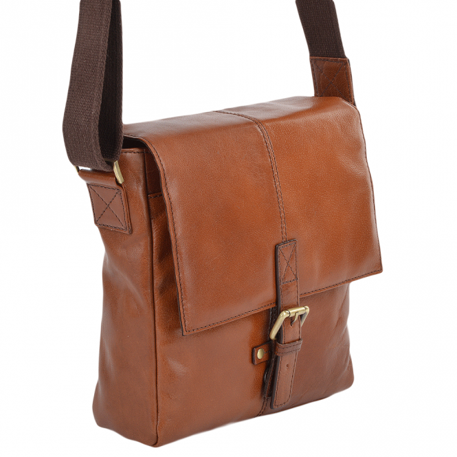 Ashwood Leather Mens Small Leather Flight Side Bag Chestnut/vt : Murphy