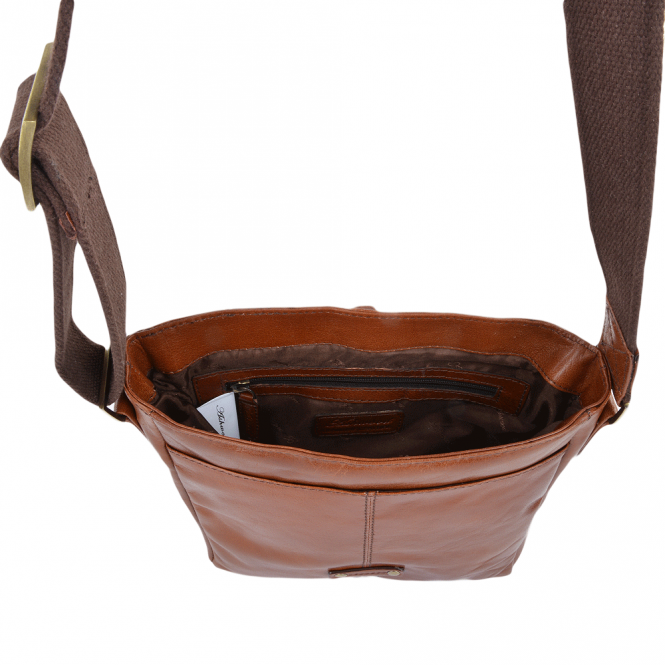 Ashwood Leather Mens Small Leather Flight Side Bag Chestnut/vt : Murphy