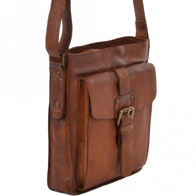 Ashwood Leather Mens Small Vintage Leather Travel Bag Rust : 7993