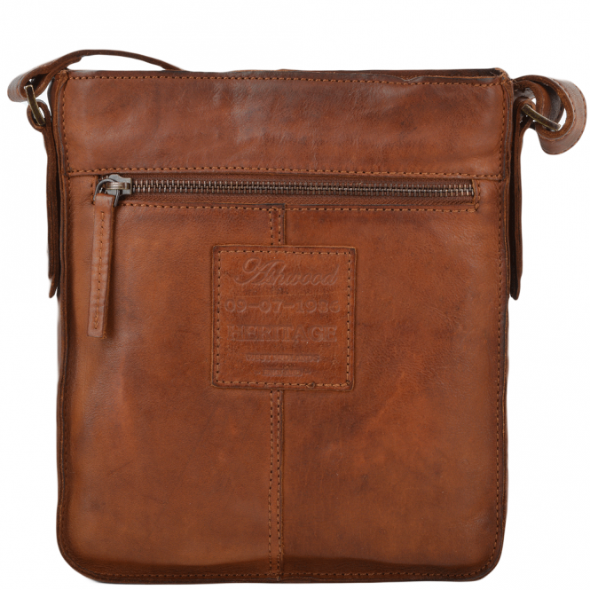 Ashwood Leather Mens Small Vintage Leather Travel Bag Rust : 7993