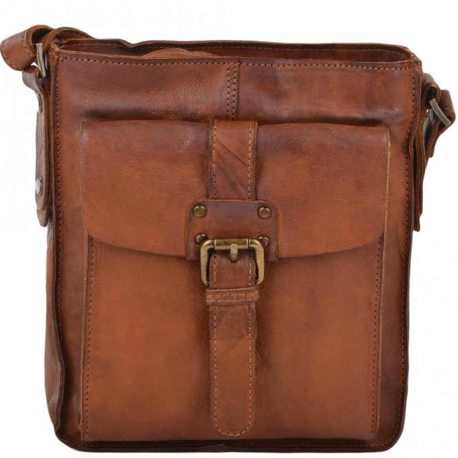 ashwood leather Mens Small Vintage Leather Travel Bag Rust : 7993
