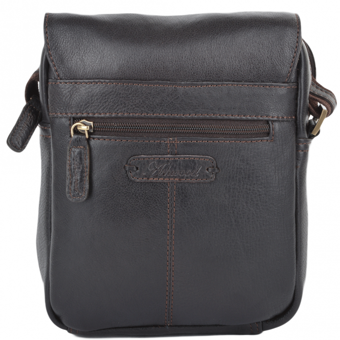 Ashwood Leather Mens Small Zip Around Flight Side Bag Brown/tum : Jerry