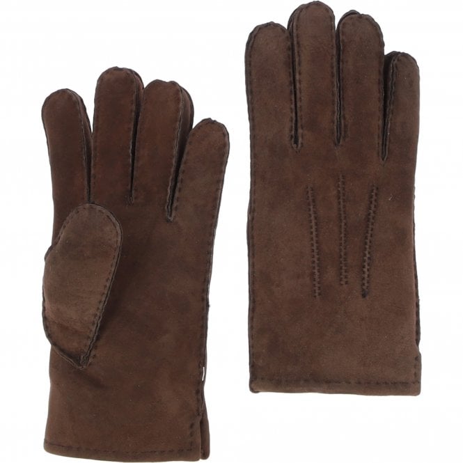 ashwood leather Mens Suede Sheepskin Gloves Brown: DB-407
