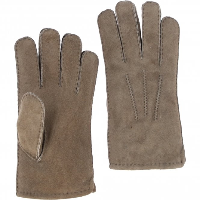 ashwood leather Mens Suede Sheepskin Gloves Taupe: DB-407