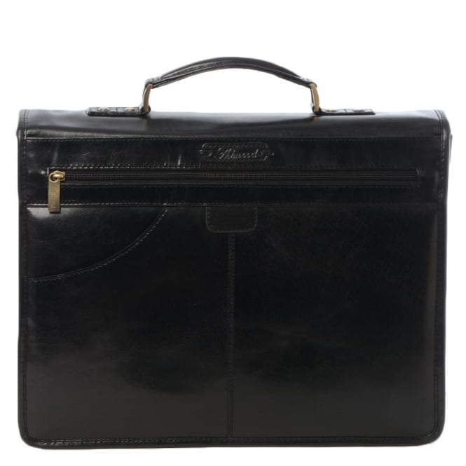 Ashwood Leather Mens Triple Gusset Heavy Duty Leather Briefcase Black/vt : Gareth