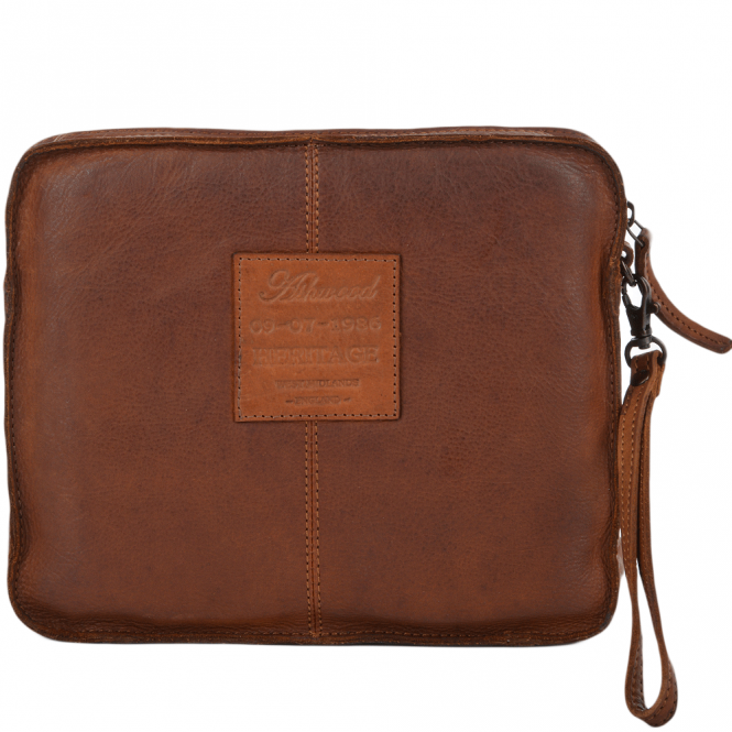 ashwood leather Mens Vintage Leather Tablet Sleeve Clutch Bag Rust : 7991
