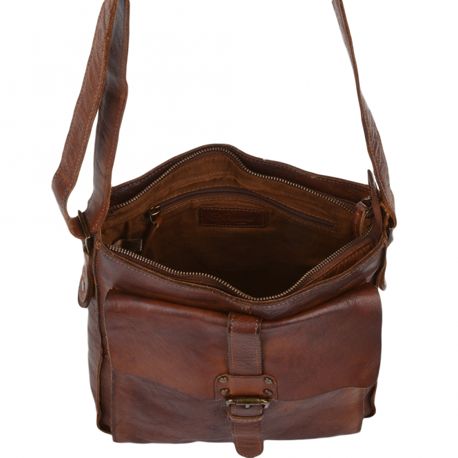 Ashwood Leather Mens Vintage Wash Leather A4 Side Bag Rust : 7994