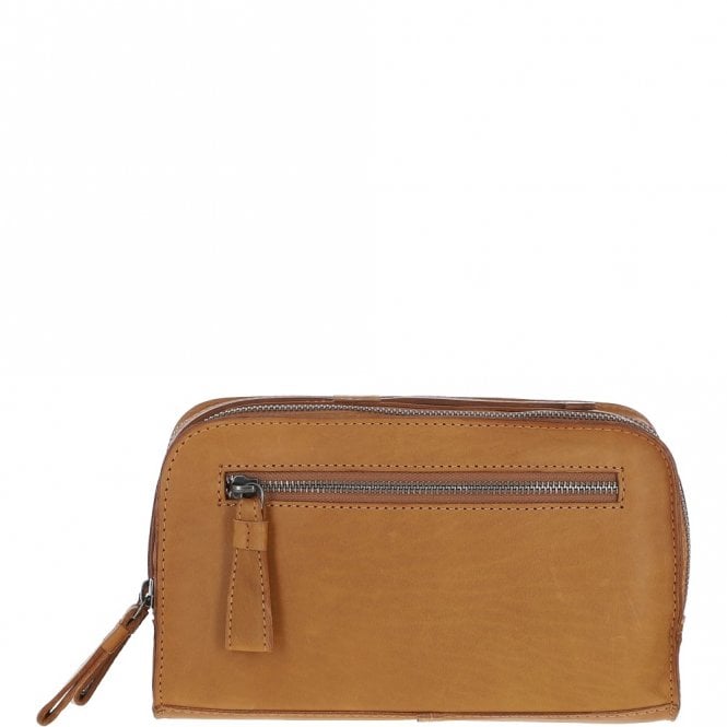 ashwood leather Mens Waxy Leather Washbag Cognac: W-77