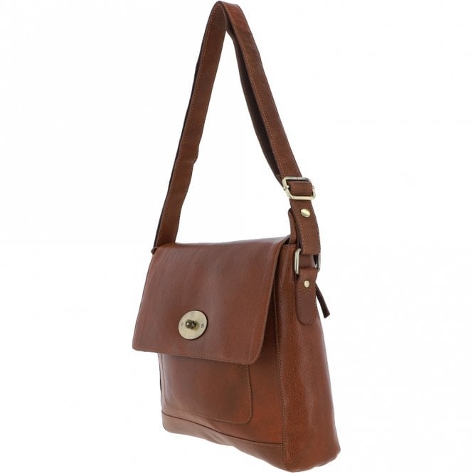 Ashwood Leather Michigan Leather Messenger Bag Cognac: M-57