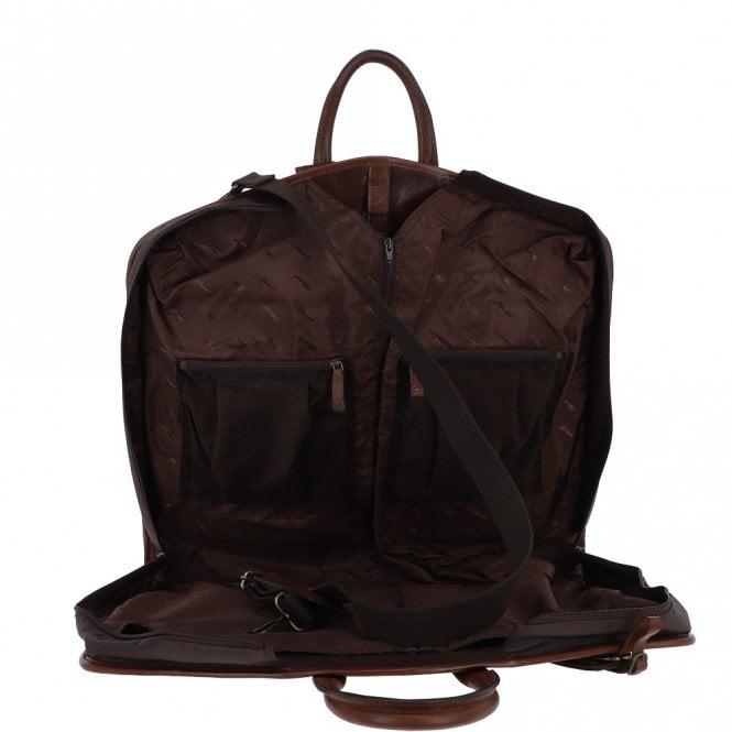 Ashwood Leather Michigan Leather Suit Carrier Tempo Brown: 8145