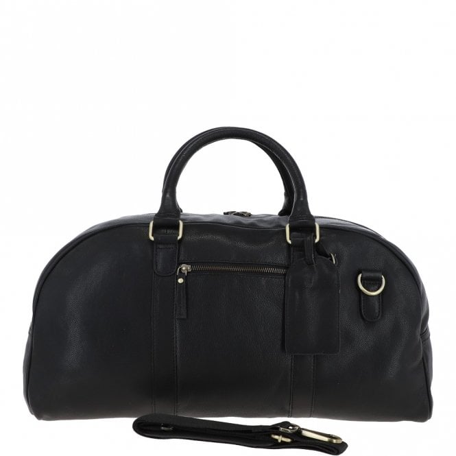 ashwood leather Michigan Leather Travel Holdall Black : M-58